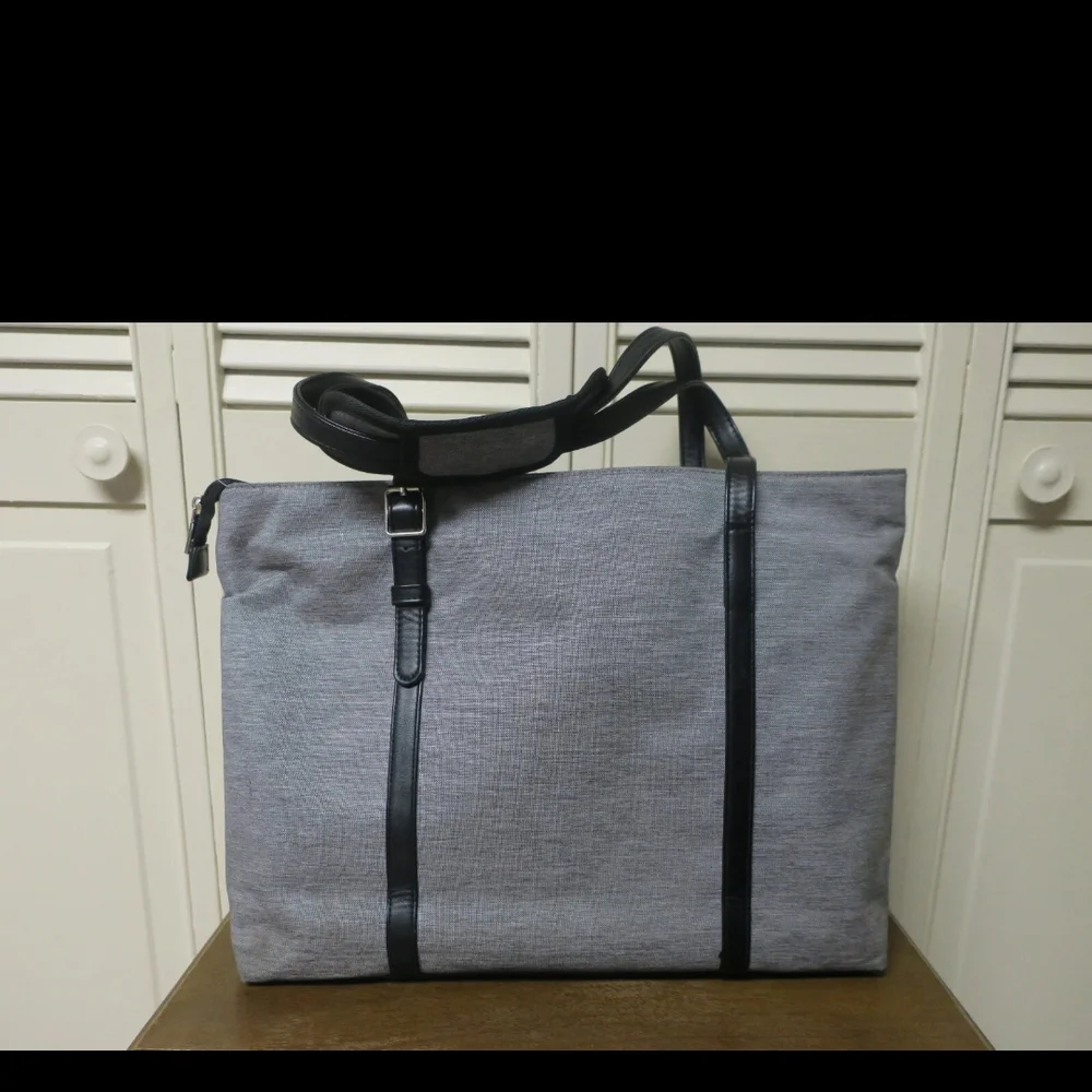 Gray and Black Work Tote
